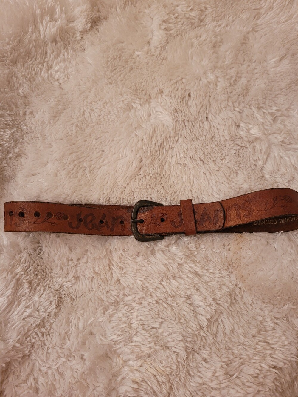 Genuine Cowhide Embroired Leather Belt Size Small Medium!